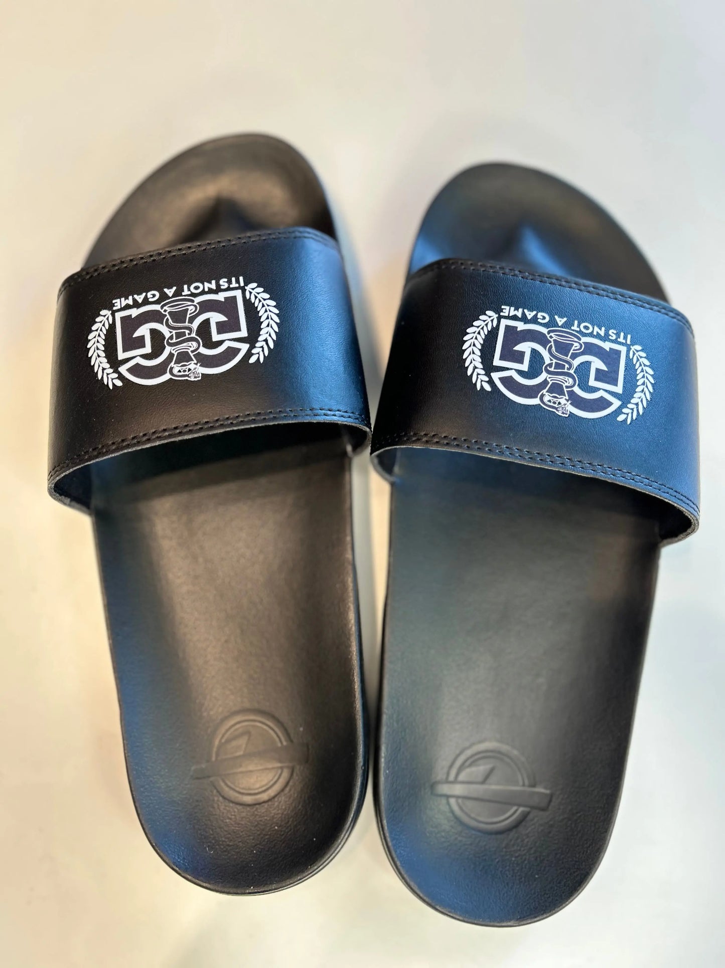 Black Cobra Crown Adjustable Flat Slip On Unisex Open Toed Lightweight Sandal It's Not A Game Apparel™