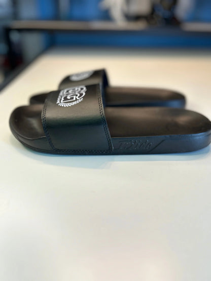 Black Cobra Crown Adjustable Flat Slip On Unisex Open Toed Lightweight Sandal It's Not A Game Apparel™