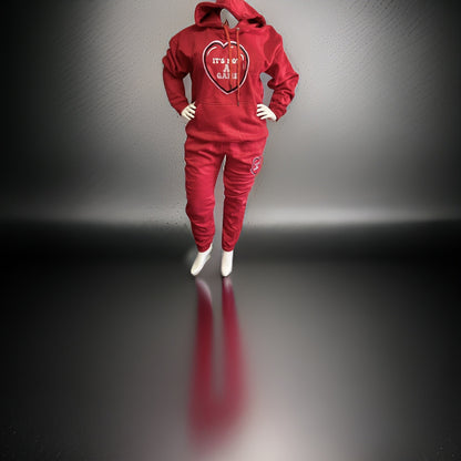 It's Not A Game Women's  Embroidered Heart Two Piece Sweat Suits It's Not A Game Apparel™