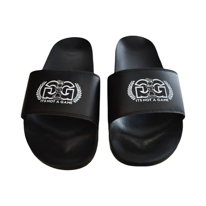 Black Cobra Crown Adjustable Flat Slip On unisex slides