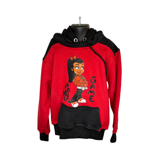 Youth Black & Red Black Hoodie With Lil Girl Logo