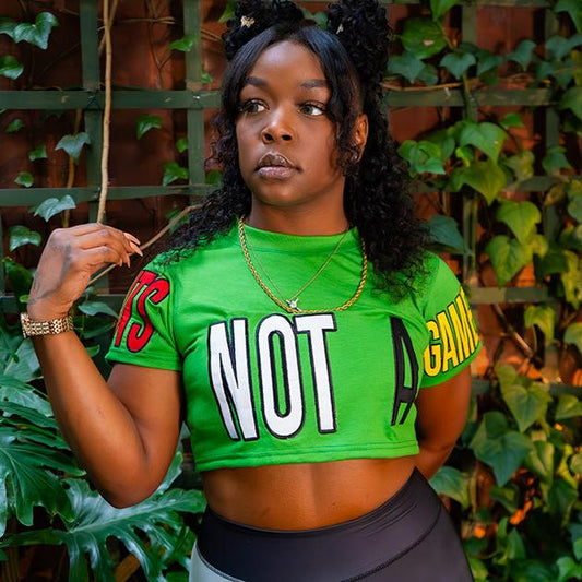 It's Not a Game Green Crop Top T Shirt It's Not A Game Apparel™