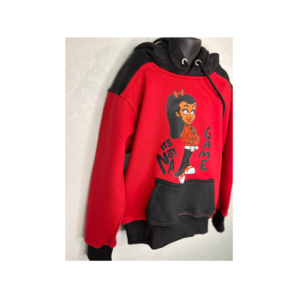 Youth Black & Red Black Hoodie With Lil Girl Logo