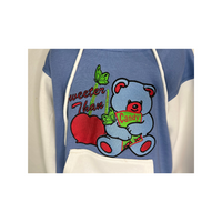Sweet as Candy! Little Girls' Baby Blue & White Youth Hoodie With Teddy Bear Logo