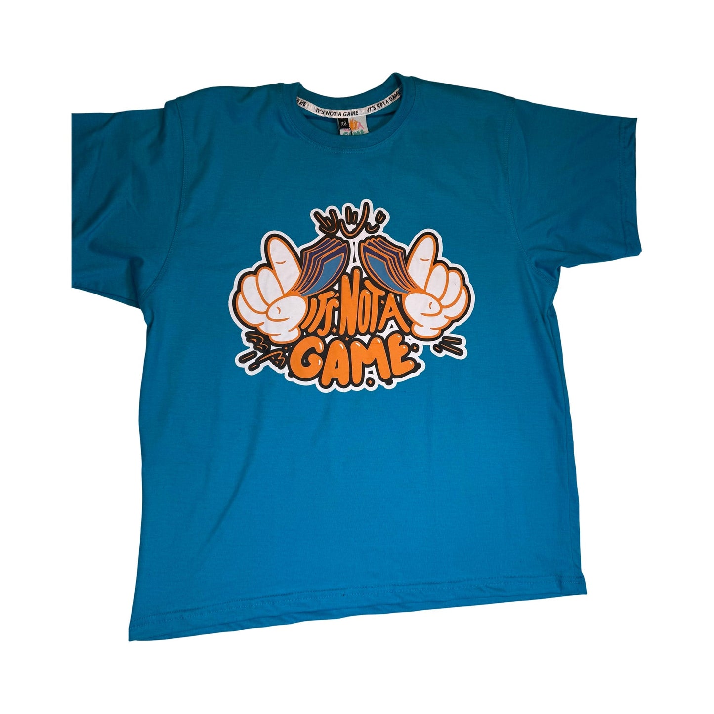 Baby Blue t - Shirt with Money Hands Logo - It's Not A Game Apparel™