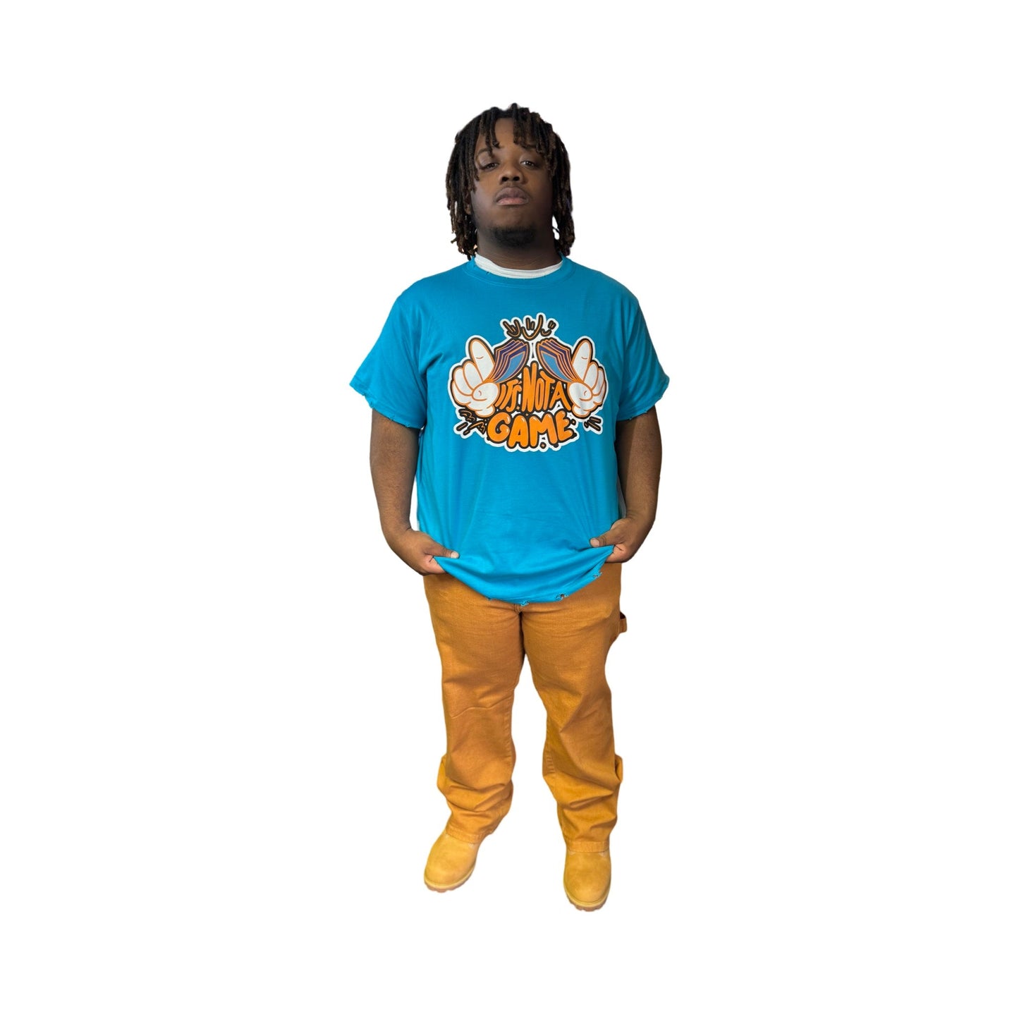 Baby Blue t - Shirt with Money Hands Logo - It's Not A Game Apparel™