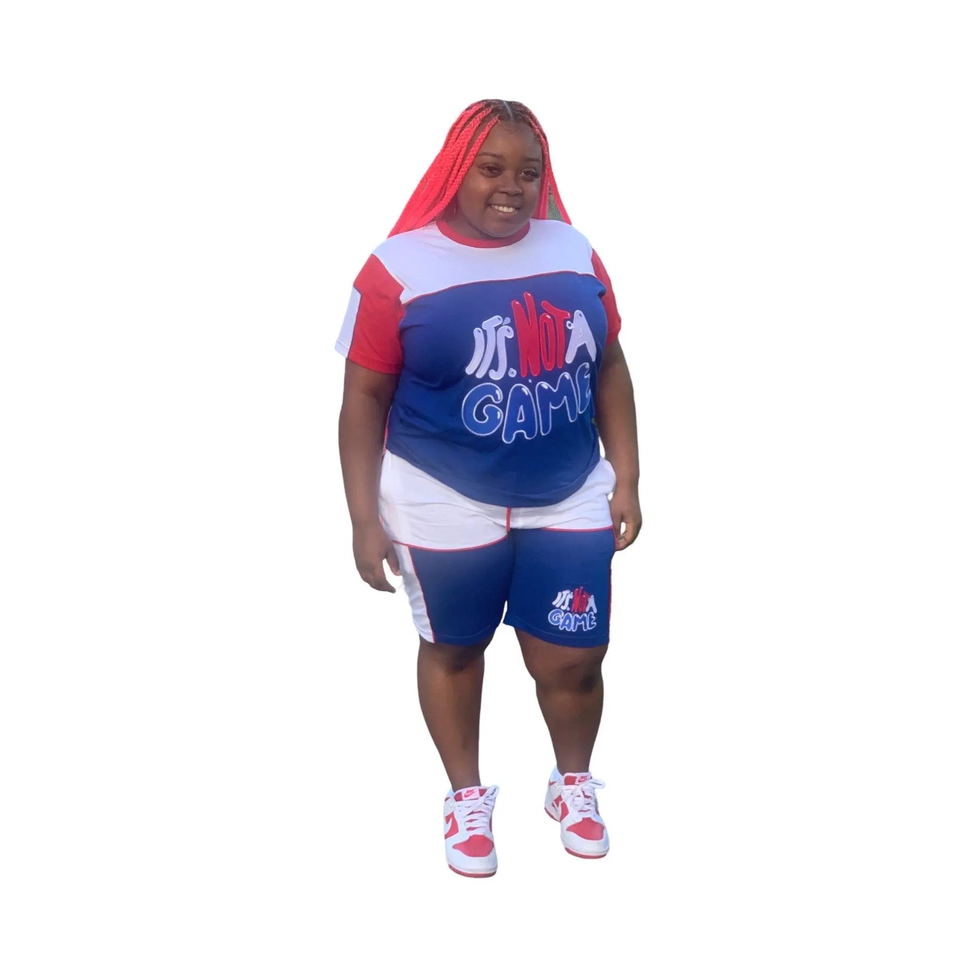 Custom Women's Red, White and Blue Short Sets for a Unique Look. - It's Not A Game Apparel™