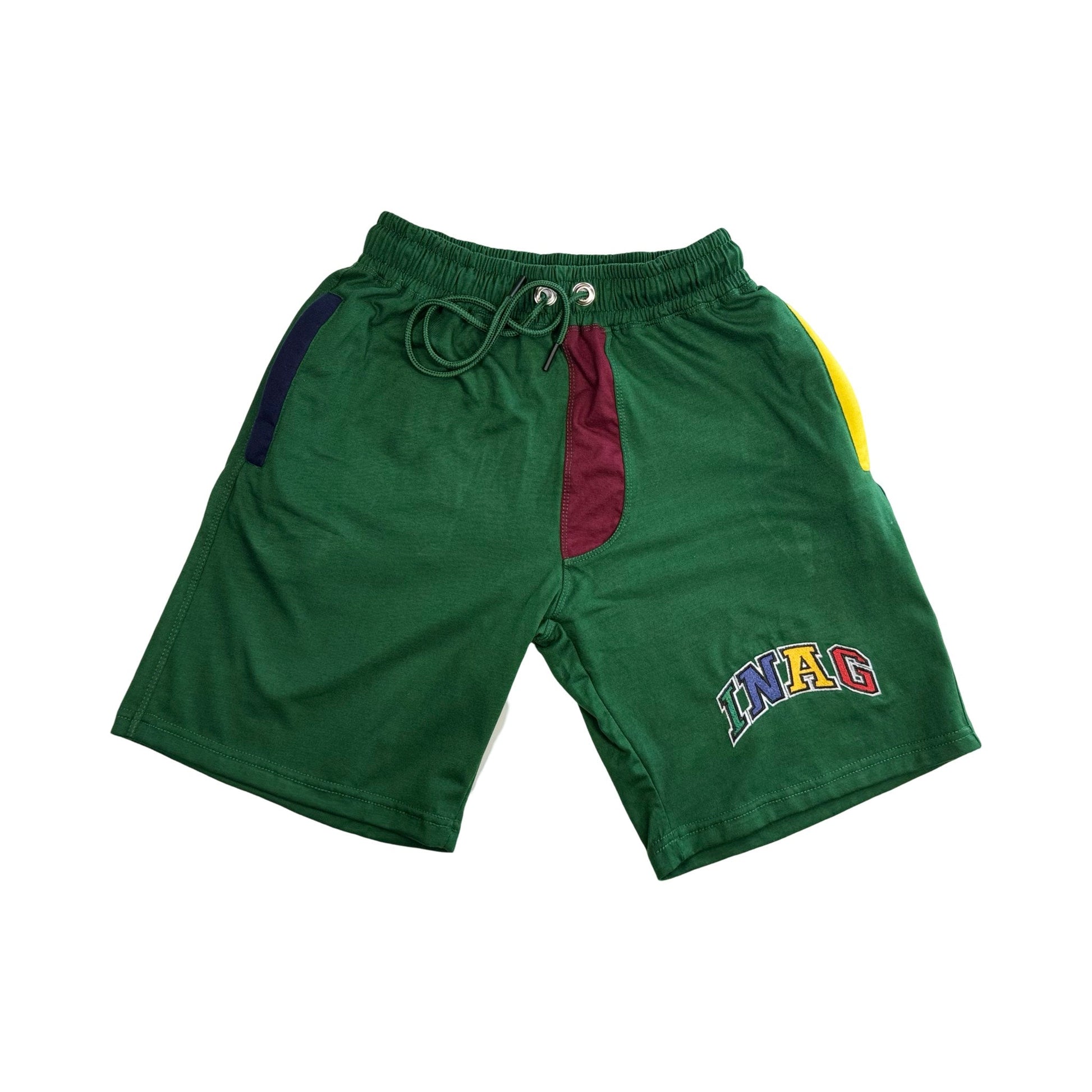 INAG Multicolored Green/ Navy Blue Shorts - It's Not A Game Apparel™