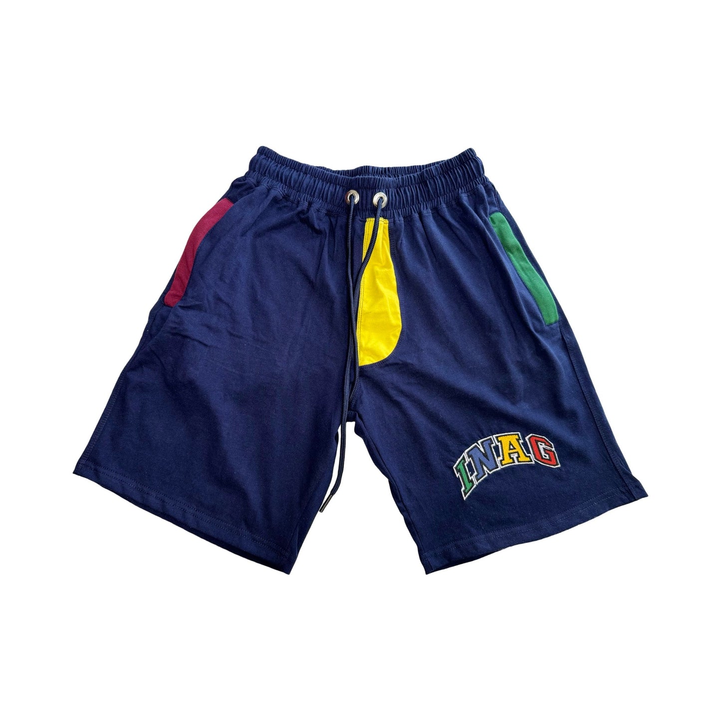 INAG Multicolored Green/ Navy Blue Shorts - It's Not A Game Apparel™