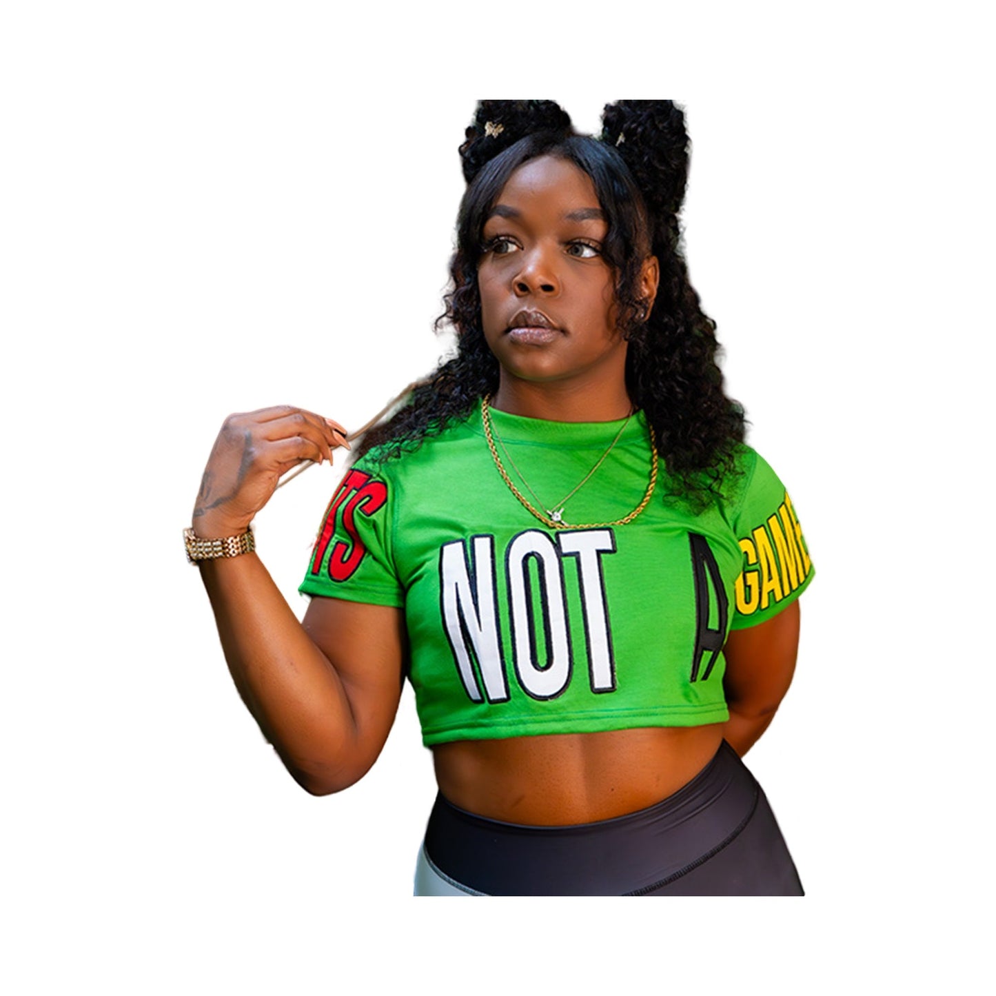 It's Not a Game Green Crop Top T Shirt - It's Not A Game Apparel™