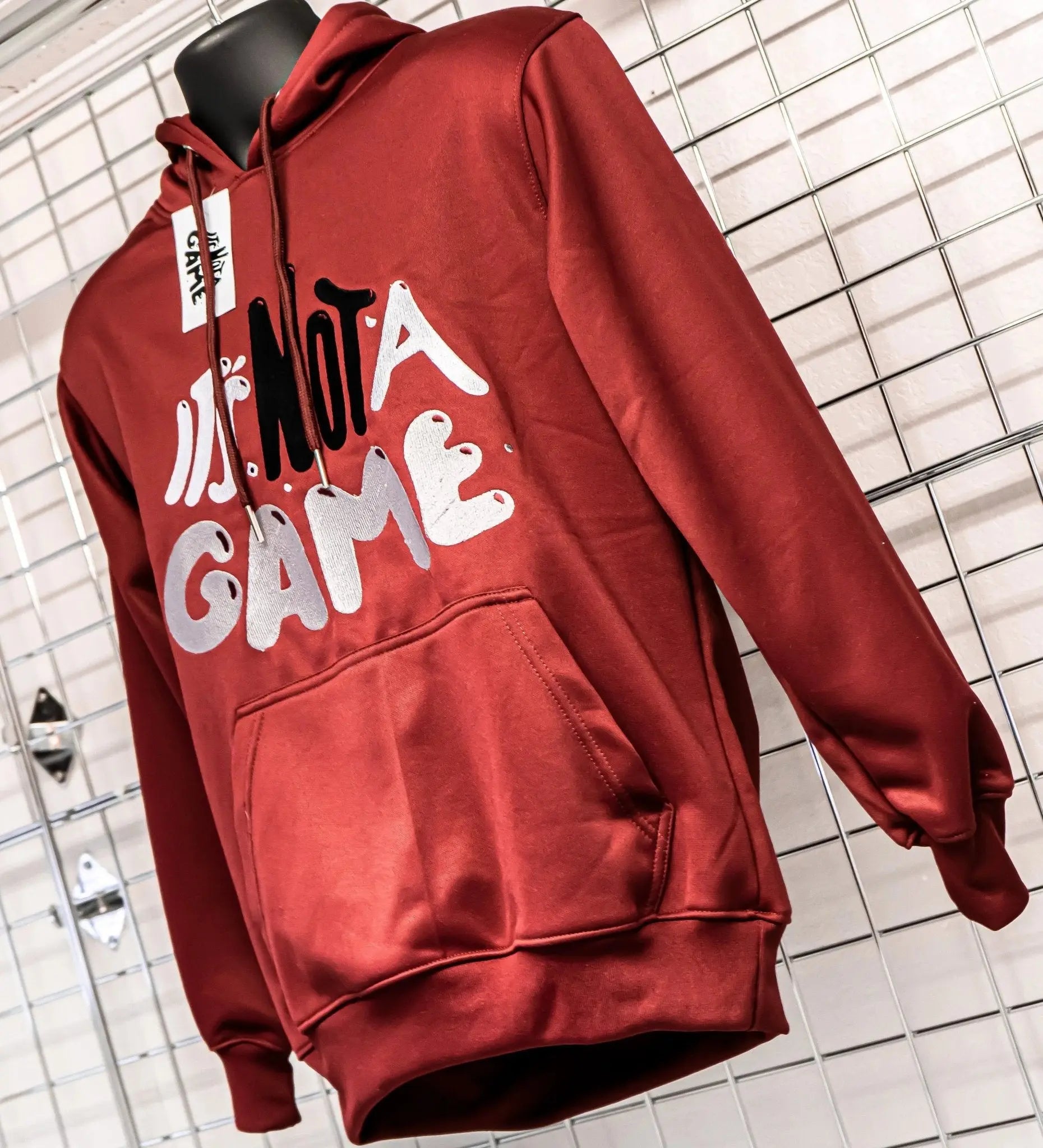 It’s Not a Game Men's Maroon Embroidered Pullover Hoodies - It's Not A Game Apparel™