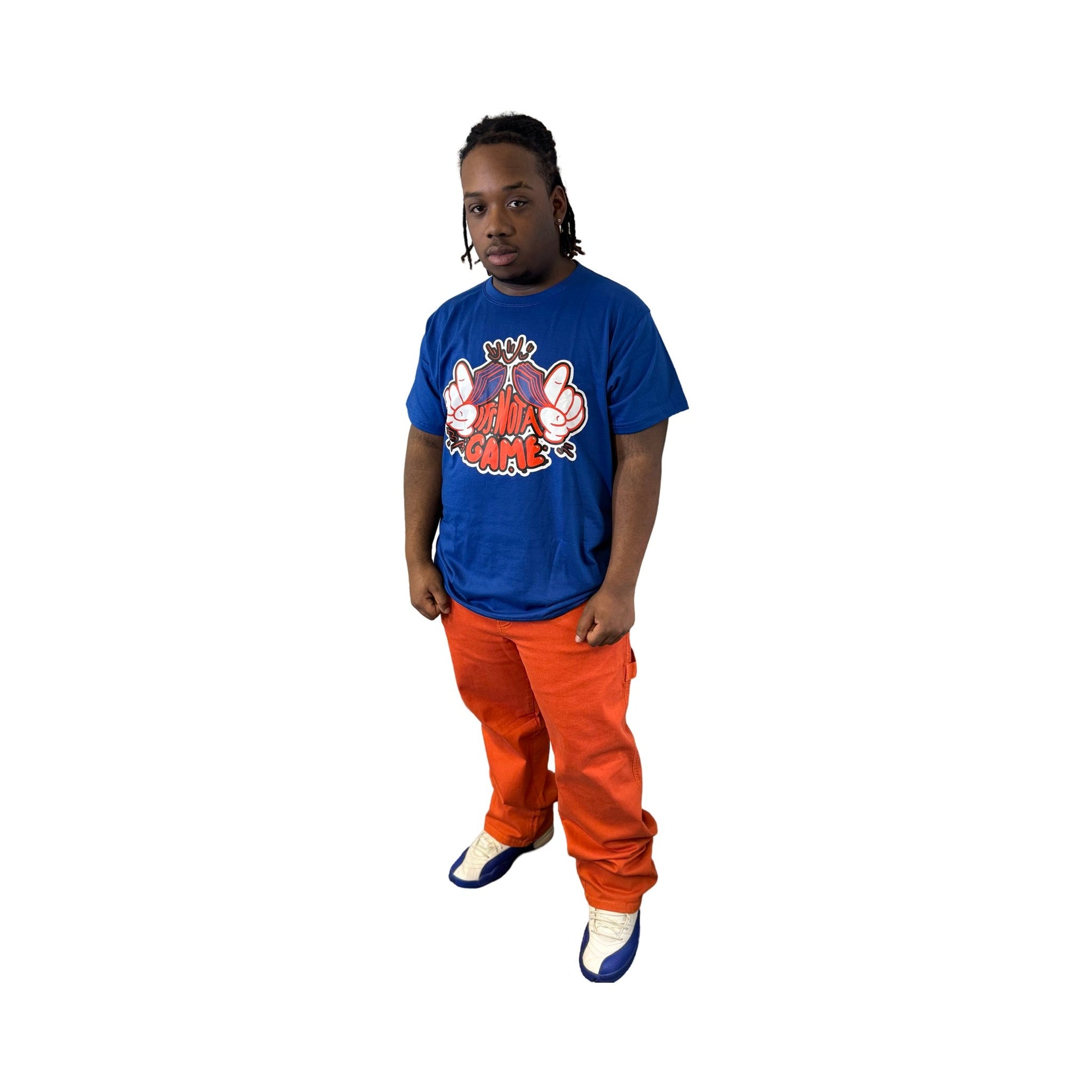 Orange Carpenter Pants stacked |Custom Workwear Streetwear Pants - It's Not A Game Apparel™