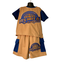 Custom Youth Tan Cargo  Short Sets: Versatile Outdoor Wear for Kids - It's Not A Game Apparel™